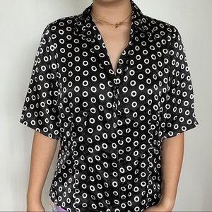 Satin button down top